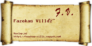 Fazekas Villő névjegykártya