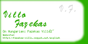 villo fazekas business card